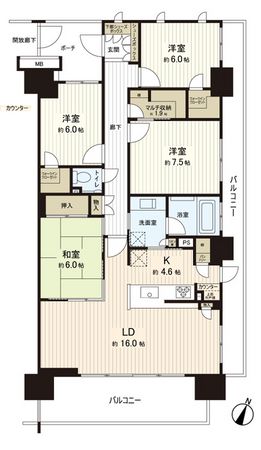 ザ・レジデンス千葉ニュータウン中央 壱番館 間取図(平面図) ザ・レジデンス千葉ニュータウン中央 壱番館 間取図(平面図)