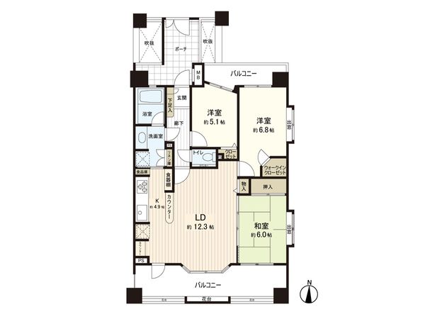 レクセルマンションくぬぎ山 間取図(平面図) レクセルマンションくぬぎ山 間取図(平面図)