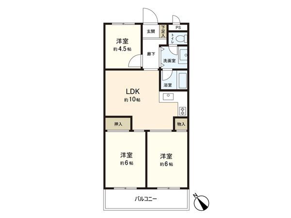 第6松戸コーポ 間取図(平面図) 間取図(平面図)