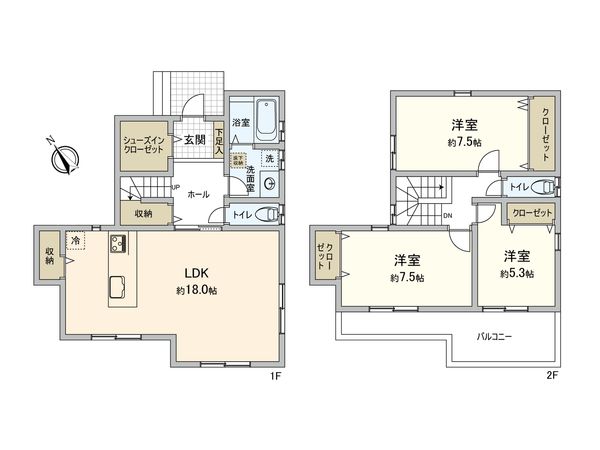 柏市あかね町 戸建 間取図(平面図) 柏市あかね町 戸建 間取図(平面図)