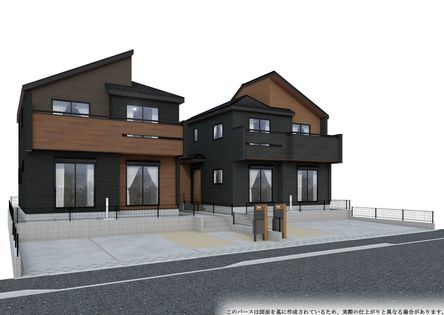 柏市逆井藤ノ台 新築戸建 1号棟 外観パース図