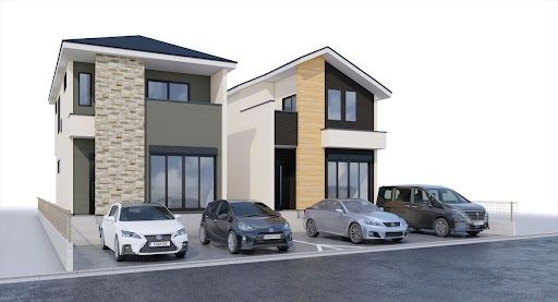 流山市江戸川台西1丁目 新築戸建2号棟 外観パース図 流山市江戸川台西1丁目 新築戸建2号棟 外観パース図