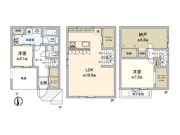 柏市柏6丁目 戸建 間取図(平面図)