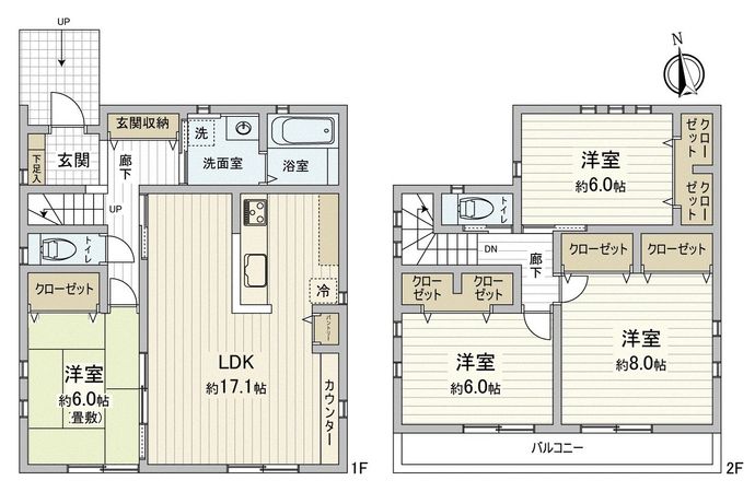 柏市大井 戸建 間取図(平面図) 間取図(平面図)
