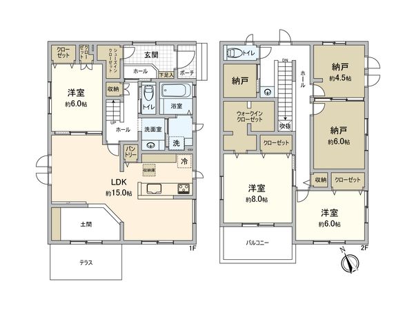 柏市花野井 戸建 間取図(平面図)
