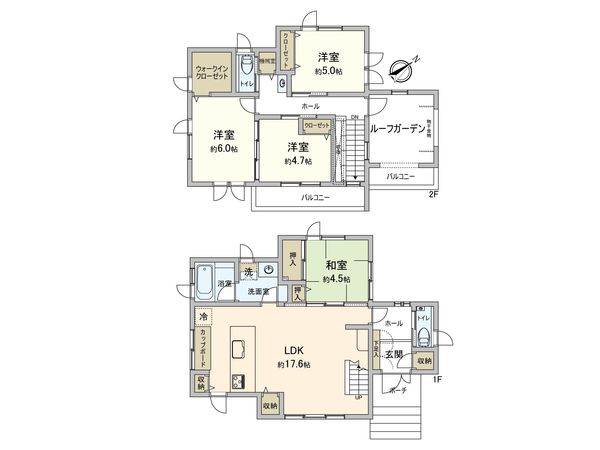 流山市おおたかの森西2丁目 戸建 間取図(平面図)