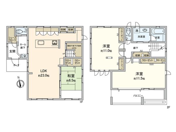 流山市おおたかの森東4丁目 戸建 間取図(平面図) 流山市おおたかの森東4丁目 戸建 間取図(平面図)