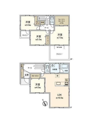 柏市中新宿2丁目 戸建 間取図(平面図) 間取図(平面図)