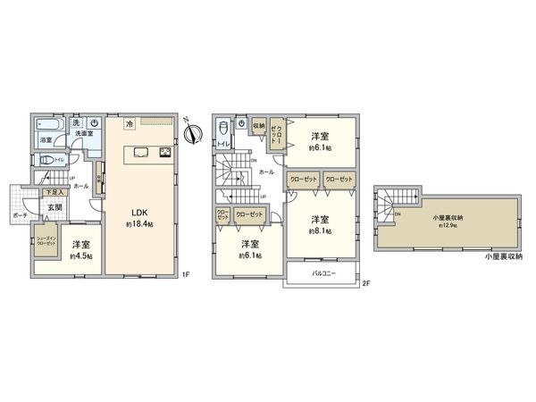 流山市江戸川台西2丁目 新築戸建 間取図(平面図)