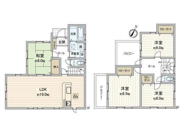 野田市みずき4丁目 戸建 間取図(平面図) 野田市みずき4丁目 戸建 間取図(平面図)