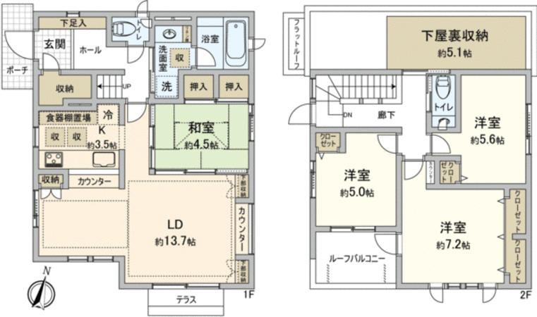 柏市ひばりが丘 戸建 間取図(平面図)