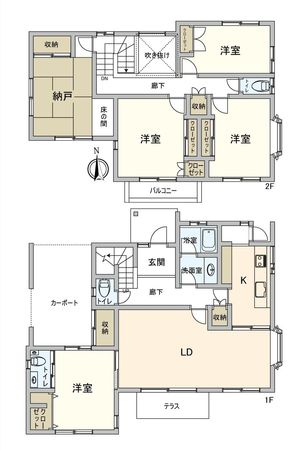 柏市大室 戸建 間取図(平面図) 柏市大室 戸建 間取図(平面図)