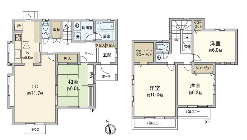 我孫子市高野山 戸建 間取図(平面図) 我孫子市高野山 戸建 間取図(平面図)