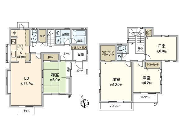 我孫子市高野山 戸建 間取図(平面図) 我孫子市高野山 戸建 間取図(平面図)