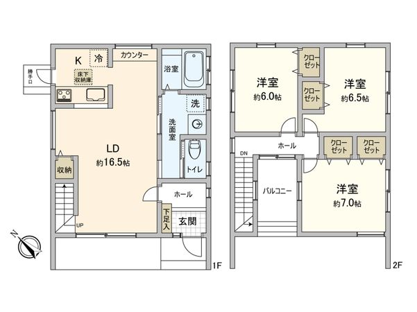 柏市南増尾1丁目 戸建 間取図(平面図) 柏市南増尾1丁目 戸建 間取図(平面図)