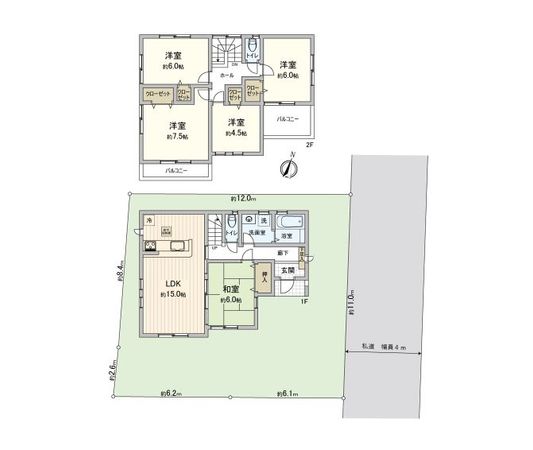 柏市光ケ丘3丁目 戸建 間取図(平面図) 柏市光ケ丘3丁目 戸建 間取図(平面図)