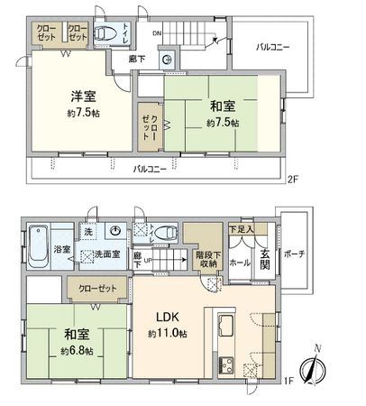 流山市野々下3丁目 戸建 間取図(平面図) 流山市野々下3丁目 戸建 間取図(平面図)