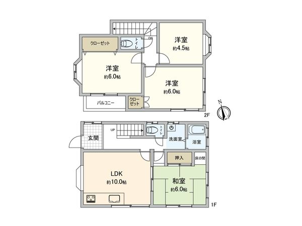 柏市花野井 戸建 間取図(平面図)