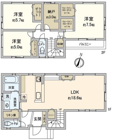 柏市西原6丁目 戸建 間取図(平面図) 柏市西原6丁目 戸建 間取図(平面図)