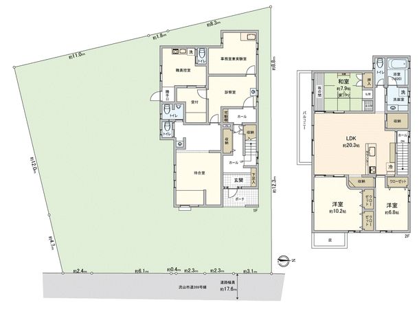 流山市江戸川台東3丁目 店舗付住宅 間取図(平面図) 流山市江戸川台東3丁目 店舗付住宅 間取図(平面図)