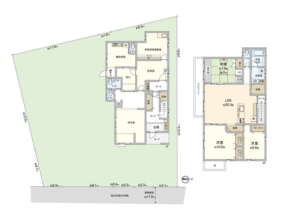 流山市江戸川台東3丁目 店舗付住宅 間取図(平面図) 流山市江戸川台東3丁目 店舗付住宅 間取図(平面図)