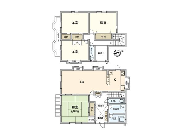 柏市八幡町 戸建 間取図(平面図)