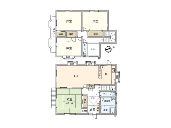 柏市八幡町 戸建 間取図(平面図) 柏市八幡町 戸建 間取図(平面図)