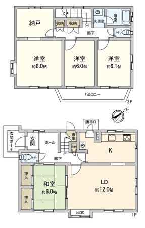 野田市山崎貝塚町 戸建 間取図(平面図) 野田市山崎貝塚町 戸建 間取図(平面図)