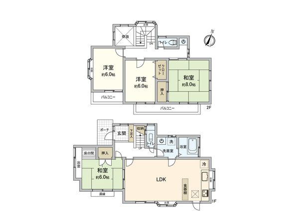 柏市東山2丁目 戸建 間取図(平面図)