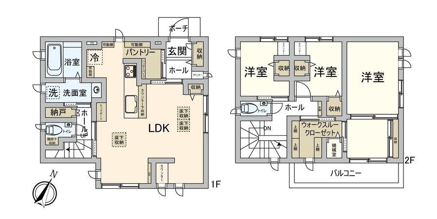 流山市東初石1丁目 戸建 間取図(平面図)