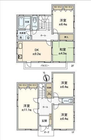 柏市逆井藤ノ台 戸建 間取図(平面図) 柏市逆井藤ノ台 戸建 間取図(平面図)