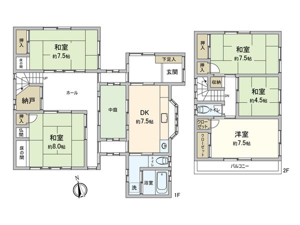 取手市西2丁目 戸建 間取図(平面図) 取手市西2丁目 戸建 間取図(平面図)