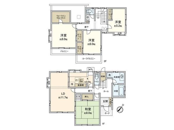 柏市花野井 戸建 間取図(平面図) 柏市花野井 戸建 間取図(平面図)