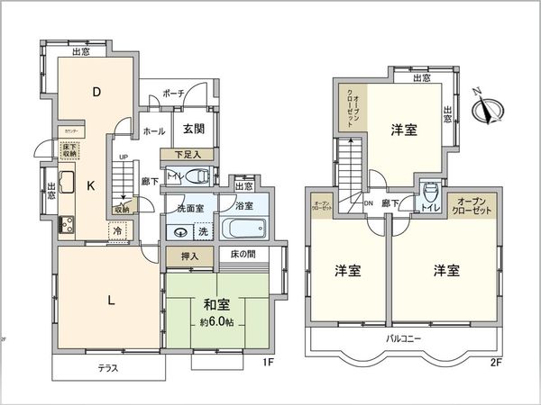 柏市篠籠田 戸建 間取図(平面図) 柏市篠籠田 戸建 間取図(平面図)