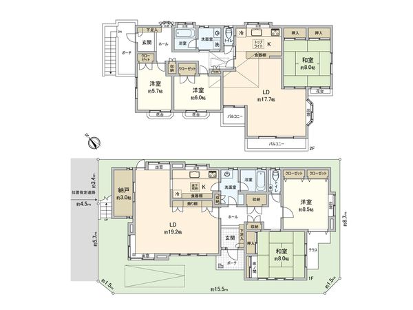 柏市中央1丁目 戸建 間取図(平面図) 柏市中央1丁目 戸建 間取図(平面図)