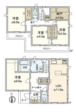 柏市柏6丁目 戸建 間取図(平面図) 柏市柏6丁目 戸建 間取図(平面図)
