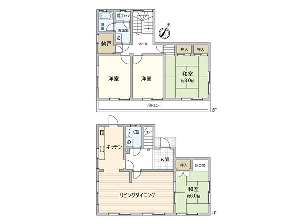 柏市南逆井2丁目 戸建 間取図(平面図)