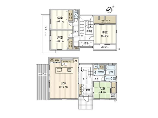 柏市富里3丁目 戸建 間取図(平面図)