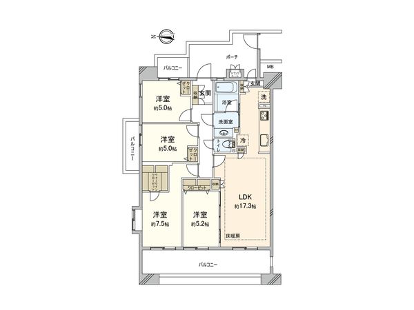 ソフィア柏公園 1号棟 間取図(平面図) ソフィア柏公園 1号棟 間取図(平面図)