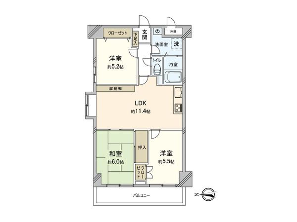 アーバンパルム柏 間取図(平面図) 間取図(平面図)