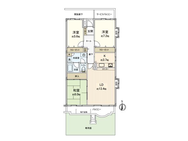 ビューパレー野田梅郷C号棟 間取図(平面図)