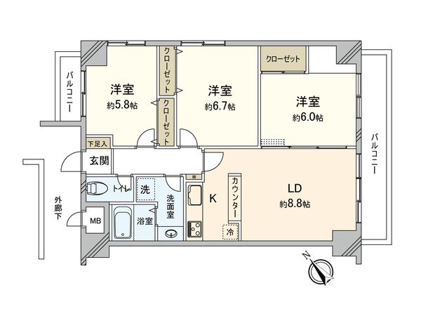 トーカン柏キャステール 間取図(平面図)