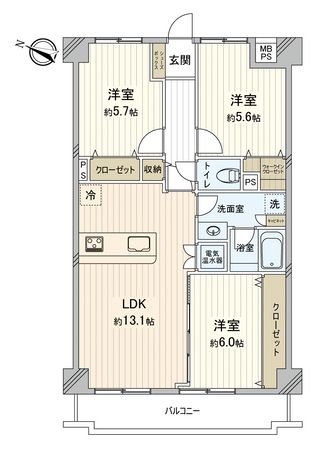 シャルマン南柏 間取図(平面図) 間取図(平面図)