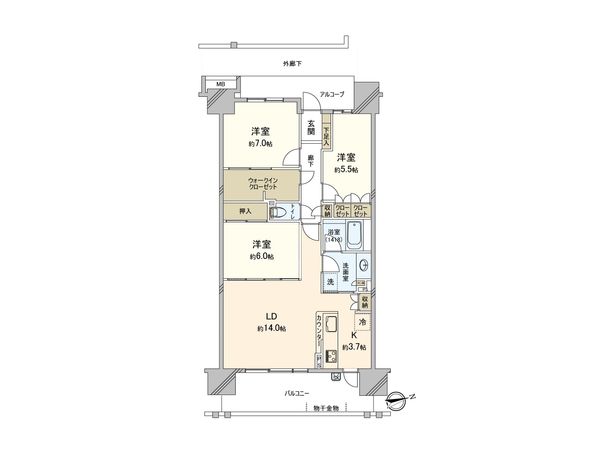 オーベルグランディオおおたかの森 間取図(平面図)