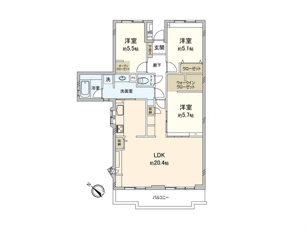 リノア柏 間取図(平面図) リノア柏 間取図(平面図)