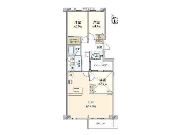 エステ・スクエア北柏 弐番館 間取図(平面図) エステ・スクエア北柏 弐番館 間取図(平面図)