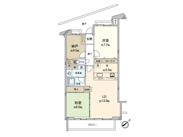 エステ・コート北柏 壱番館 間取図(平面図) エステ・コート北柏 壱番館 間取図(平面図)
