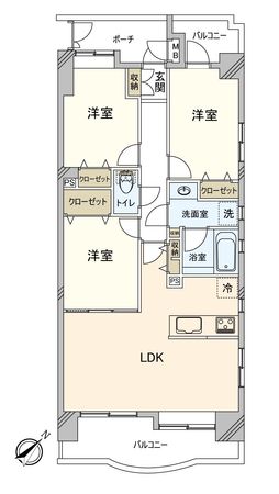 ライオンズマンション柏シティ 間取図(平面図) ライオンズマンション柏シティ 間取図(平面図)