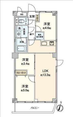 ライネスハイム柏 間取図(平面図) ライネスハイム柏 間取図(平面図)