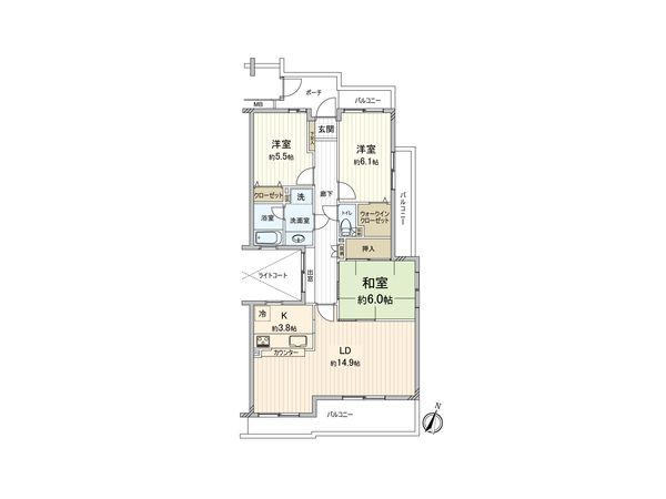 新柏ガーデニア 西の街四番館 間取図(平面図) 新柏ガーデニア 西の街四番館 間取図(平面図)